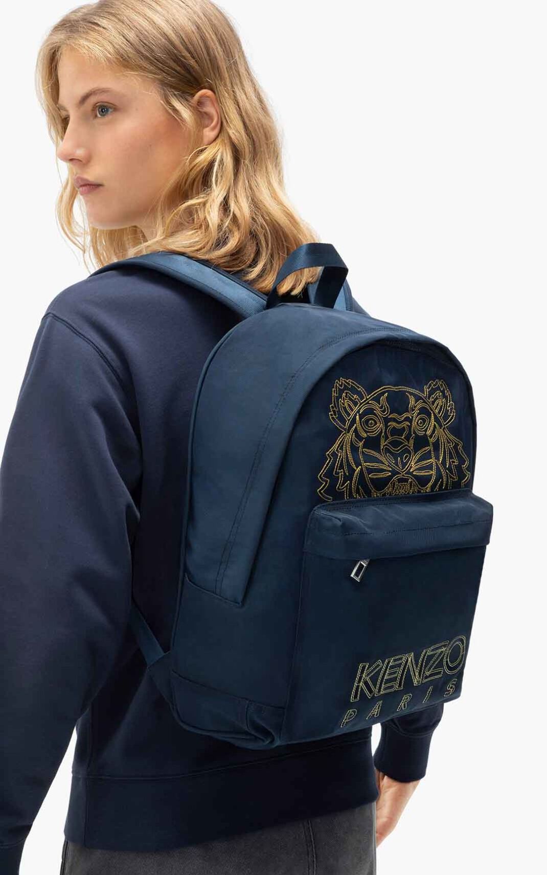 Sac À Dos Kenzo Femme Kampus Tiger Bleu Marine Bleu UNPOI-1897